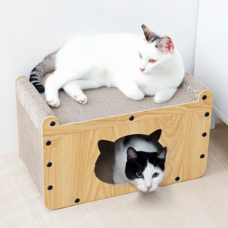코멧 펫 고양이 스크래쳐 하우스형, 혼합색상, 1개