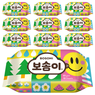 보솜이 펀앤플레이 라이트 물티슈 휴대용, 10개