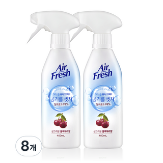 에어후레쉬 크리스탈 워터스프레이 공기탈취제 블랙체리향 본품, 400ml, 8개