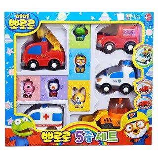 영진 뽀로로 5종세트 자동차 작동완구, 혼합색상, 1개