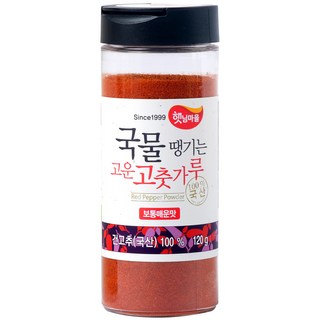 자세히 보기 햇님마을 국물땡기는 국산 고운 고춧가루 보통매운맛, 120g, 1개