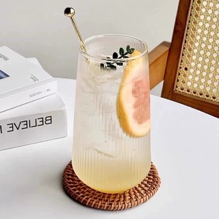 하이볼잔 제이디 스트레이트 무늬 내열 유리컵 500ml