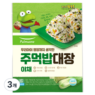풀무원 주먹밥대장 야채, 3개, 30g