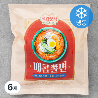석관동떡볶이 매콤 쫄면 2인분 (냉동), 6개, 600g