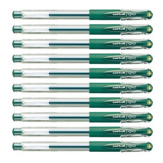 시그노 유니볼 UM-151 펜 0.38mm, 그린블랙, 10개