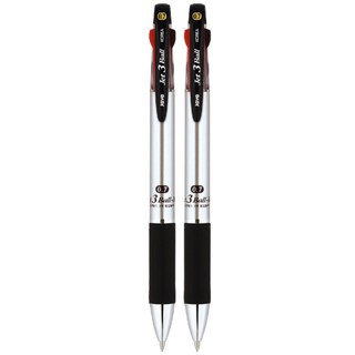 JAVAPEN Jet 3 Ball M 多色筆 0.7mm, 金屬銀, 2件