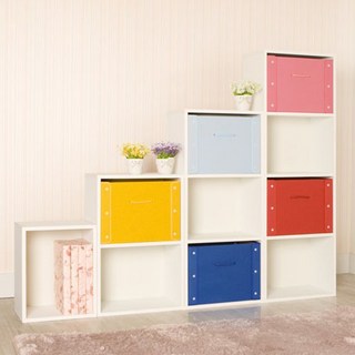 하우디가구 칼라박스 책장, 백색, 4단