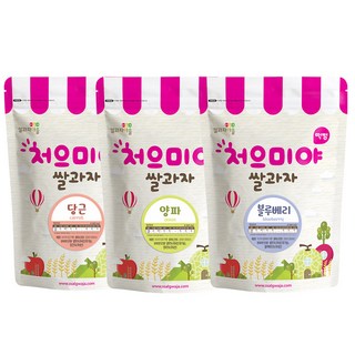 쌀과자마을 처으미야 떡뻥과자 3종세트, C(당근, 양파, 블루베리), 1세트, 40g