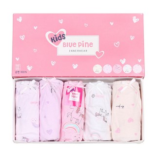 Blue pine Kids Line 女童獨角獸三角內褲5件組