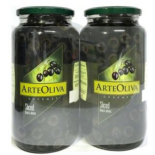 ARTE OLIVA 블랙 올리브 슬라이스, 935g, 2개