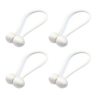 아리코 마그네틱 커튼 고정 스트랩볼 49cm, 화이트, 4개