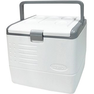 코스모스 피크닉 레저 차량용 캠핑 쿨러 아이스박스, 화이트, 24L