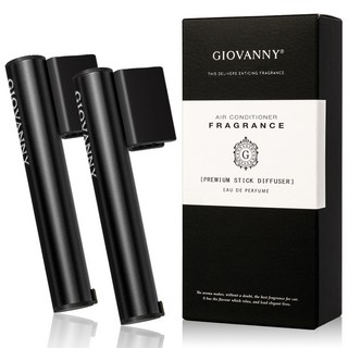 GIOVANNY 파워 스틱 차량용 디퓨저 케이스 2p + 방향제 리필 4p 세트 매트블랙, 아베피치, 1세트