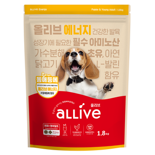 대주펫푸드 올리브 강아지 퍼피 앤 영 어덜트 에너지 사료, 닭, 1.8kg, 1개 강아지사료 대주펫푸드 올리브 강아지 퍼피 앤 영 어덜트 에너지 사료, 닭, 1.8kg, 1개 강아지사료