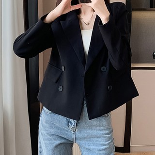Paperments 女款雙領鈕扣短款西裝外套 08790