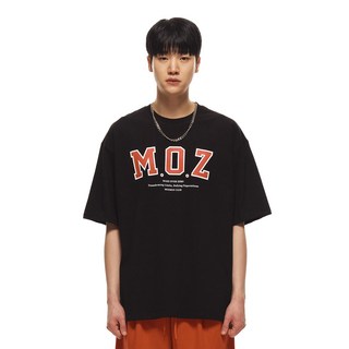mozmoz MOZ 寬鬆短袖T恤, 黑色