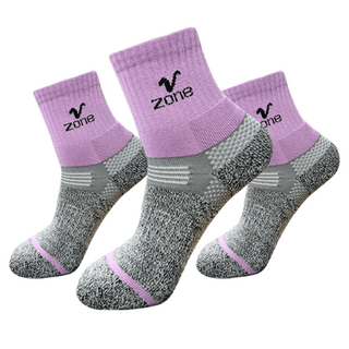 브이존 여성용 기능성 등산 양말 3족 세트, 퍼플, 1세트