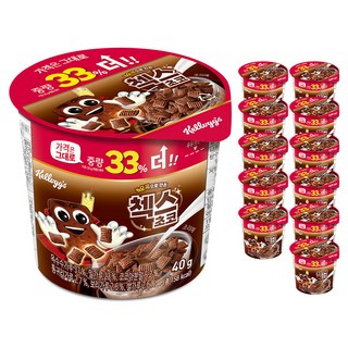 Kellogg'S Chex Choco 五穀巧克力格格脆 杯裝, 40g, 12杯