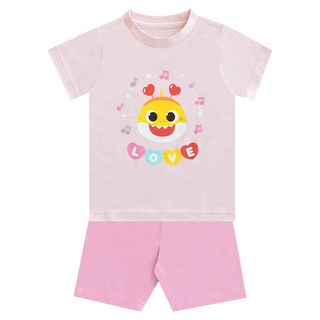 BABY&I 碰碰狐狸兒童小鯊魚短袖上衣和下裝套裝