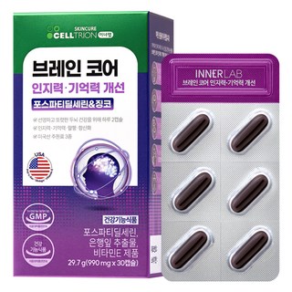셀트리온 이너랩 브레인 코어 포스파티딜세린&징코 29.7g, 1개, 30정 대표 이미지 - 뇌영양제 추천