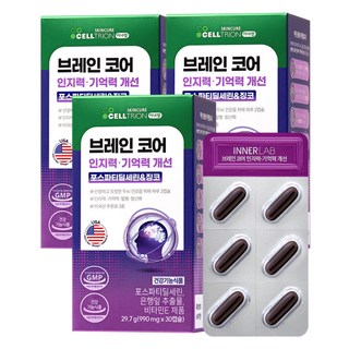 셀트리온 이너랩 브레인 코어 포스파티딜세린&징코 29.7g, 3개, 30정 대표 이미지 - 뇌영양제 추천