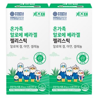 키즈텐 온가족 알로에 베라겔 젤리스틱, 280g, 2개