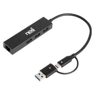 넥시 USB3.0 3포트 허브 + 기가비트 랜카드 NX-U3130-3PHL, 1개