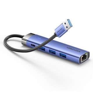 벤션 기가비트 외장형 랜카드 USB3 멀티허브, 블루, 1개