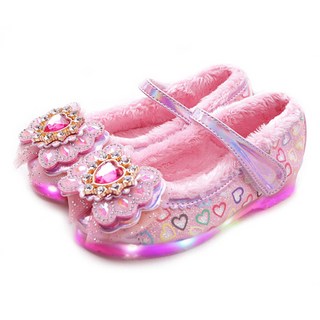 FROMBEBE 여아용 앙쥬 하트 날개 리본 LED 구두 라이팅구두 12 여아용 풋풋 클로이 LED 라이팅 겨울 털 구두