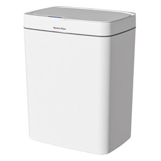 마켓플랜 모션 감지 스마트 센서 다용도 휴지통 15L, 화이트