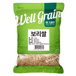 웰그레인 캐나다산 보리쌀, 1kg, 1개