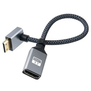 컴스마트 HDMI F to Mini HDMI M 4K 60Hz UHD 꺾임형 변환 케이블 젠더 IH690, 1개