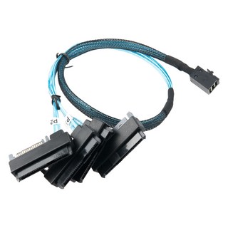 컴스마트 SFF-8643 / SFF-8482 x 4 + SATA 15P Mini SAS to SAS 4분배 케이블 BD144, 1개, 50cm