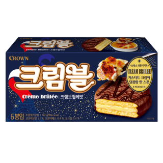 CROWN 皇冠 巧克力派 法式烤布蕾口味, 1盒, 192g