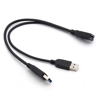 컴스 USB 3.0 A Y USB 3.0 A F to USB 3.0 A M USB 2.0 A M 케이블 IF348, 30cm, 1개