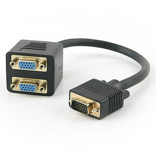 Coms 螢幕VGA 15Pin M to VGA F x2 D-SUB RGB轉接器, 1個, ITB740