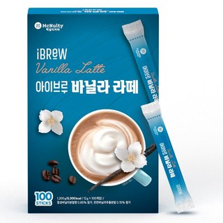 맥널티커피 아이브루 바닐라 라떼 커피믹스, 1개, 100개입, 12g