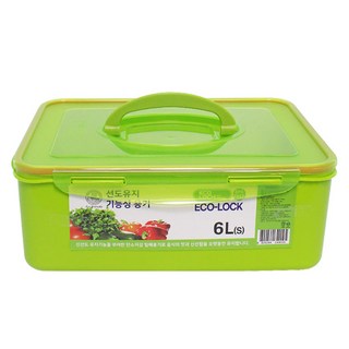 에코락 신선보관 기능성 보관기간연장 김치 밀폐용기, 6L, 1개