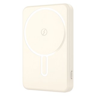 지오맥스 초슬림 맥세이프 마그네틱 유무선 보조배터리 5000mAh, 베이지, SQ-PB5
