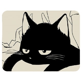 머니풀 귀여운 검은 고양이 미니 마우스 패드