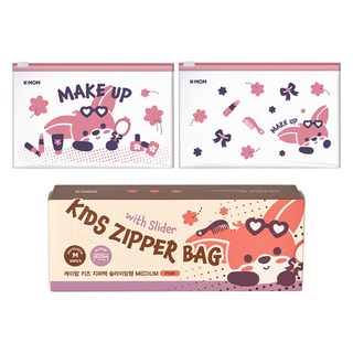 케이맘 키즈 지퍼백 슬라이딩형 핑크 35p, 1개