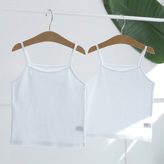 메이키즈 여아용 무형광 순면 끈런닝 2p
