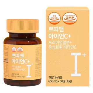 쁘띠앤 아이언C+ 철분 비타민C 영양제, 60정, 39g, 1개