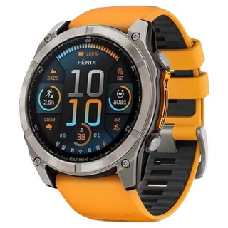 가민 피닉스 8 AMOLED 아웃도어 스마트워치, 오렌지, 51mm, GPS + 블루투스