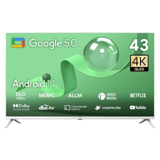 CHiQ 더함 4K UHD QLED DLG 120Hz 돌비 AI 스마트TV