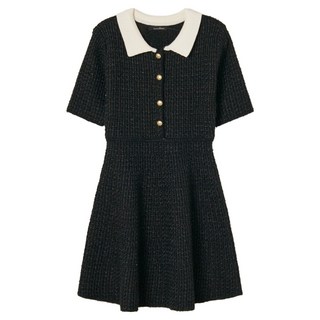 로엠 여성용 배색카라 5부 스웨터 원피스