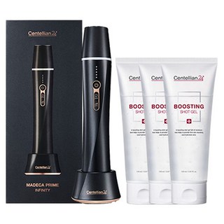 센텔리안24 마데카 프라임 인피니티 마사지기 + 부스팅 샷 젤 150ml x 3p 세트, 블랙(마사지기)