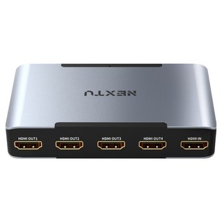 넥스트유 부요아 UHD 8K 60Hz 1:4 HDMI 2.1 EDID 분배기 4포트 아날로그 디지털 광 오디오 8332SP8K60, 메탈블랙, 1개
