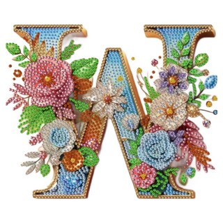 비엠디자인 분위기있는 알파벳 보석십자수 25 x 25 cm, 글자 W, 1개