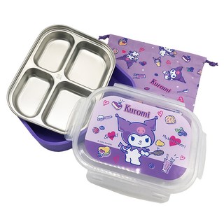 Sanrio 三麗鷗 酷洛米不鏽鋼餐盤 附袋, 1個, 紫色